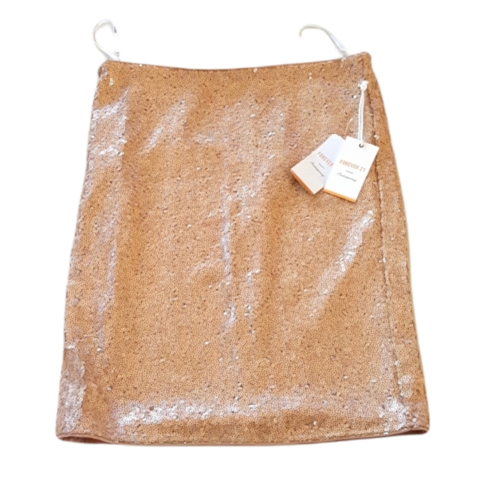 FOREVER 21 Pink and Gold Mini Skirt